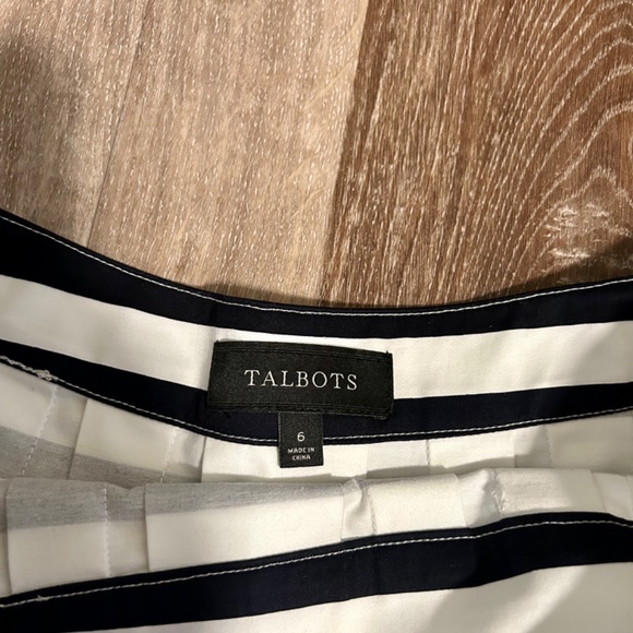 Talbots Floral pleated striped a-line midi skirt women’s - Picture 2 of 4